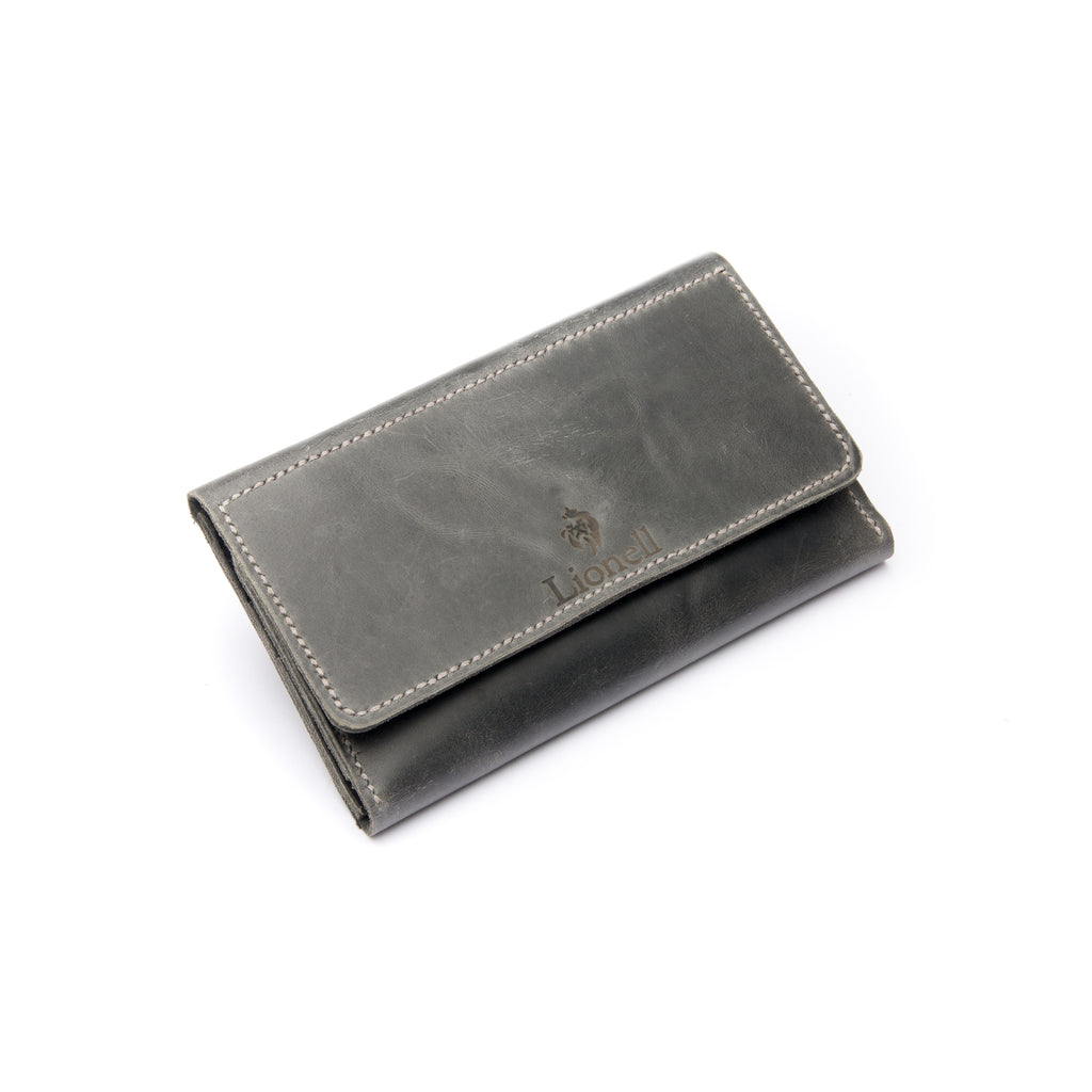 Tri-fold Long Wallet . Grey