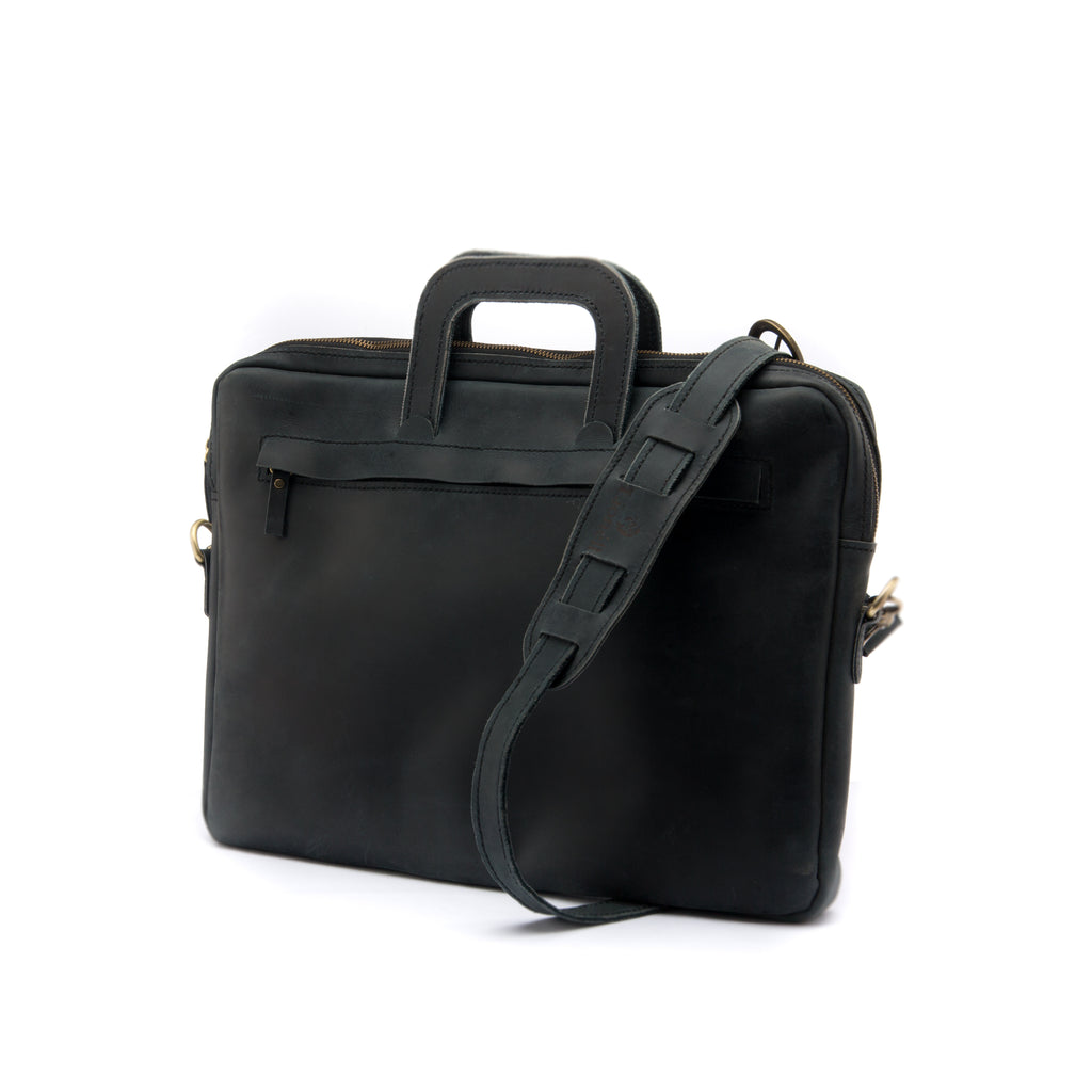 Vintage Laptop Bag . Black