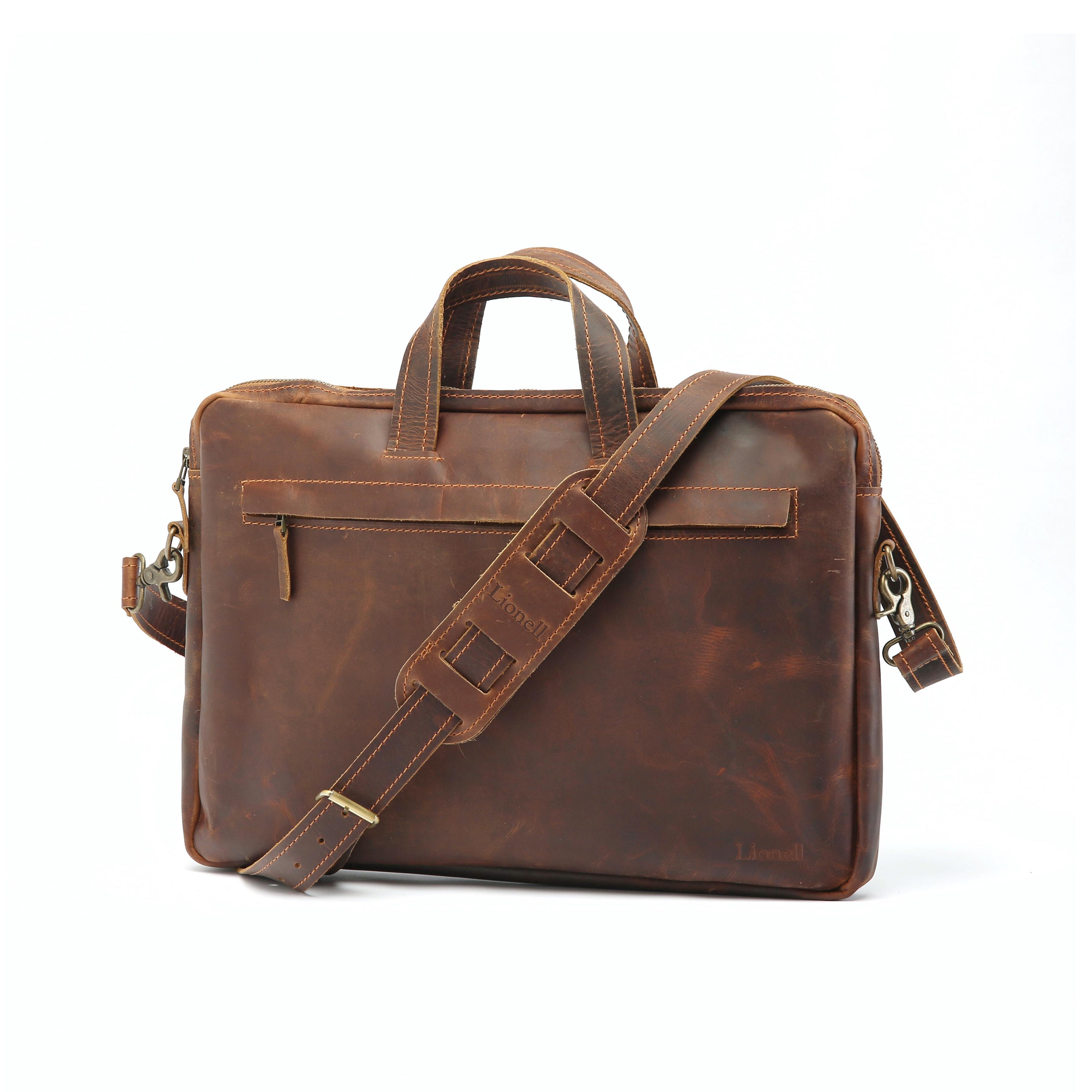 Vintage Laptop Bag . Dark Brown