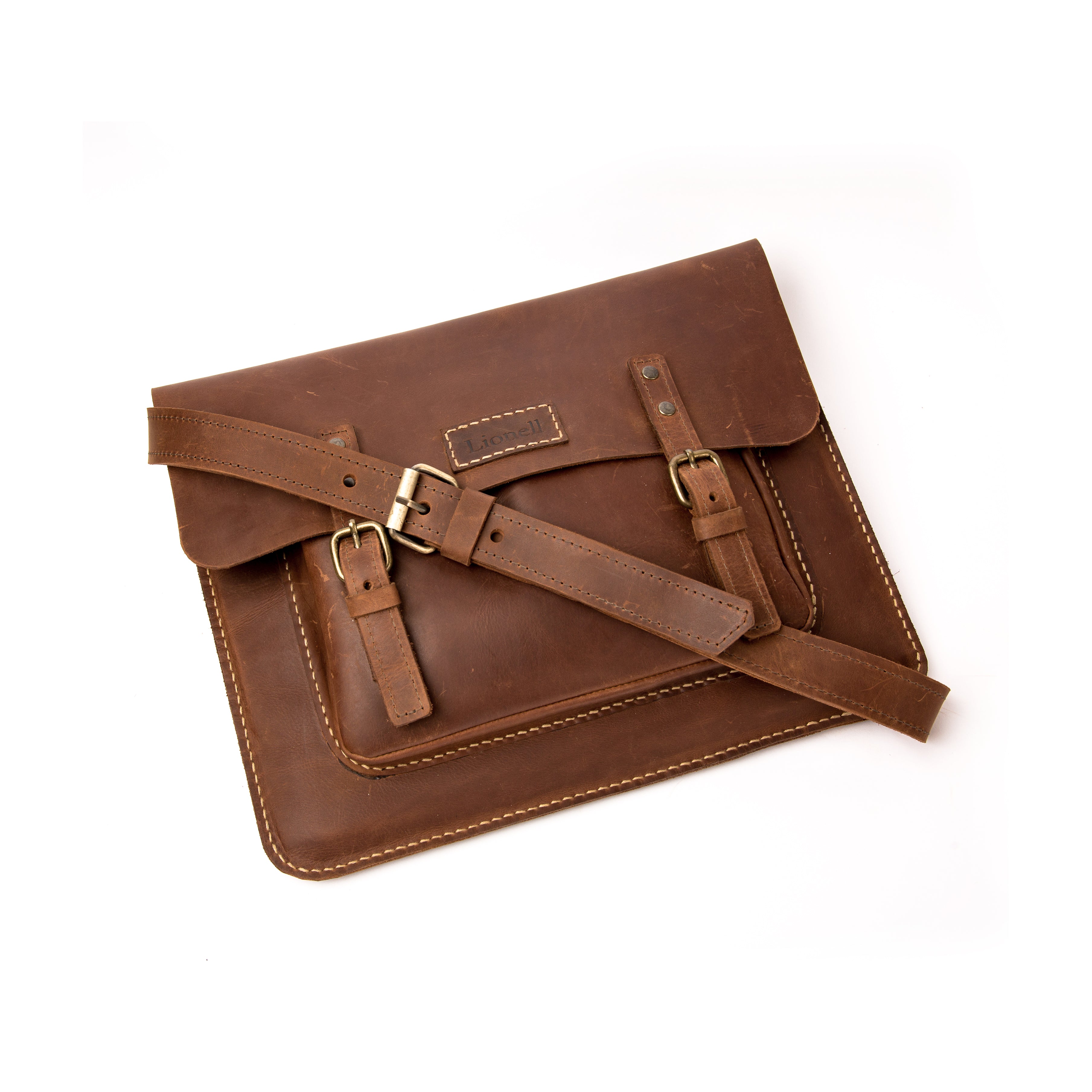 Rustic Slim Laptop Case . Brown