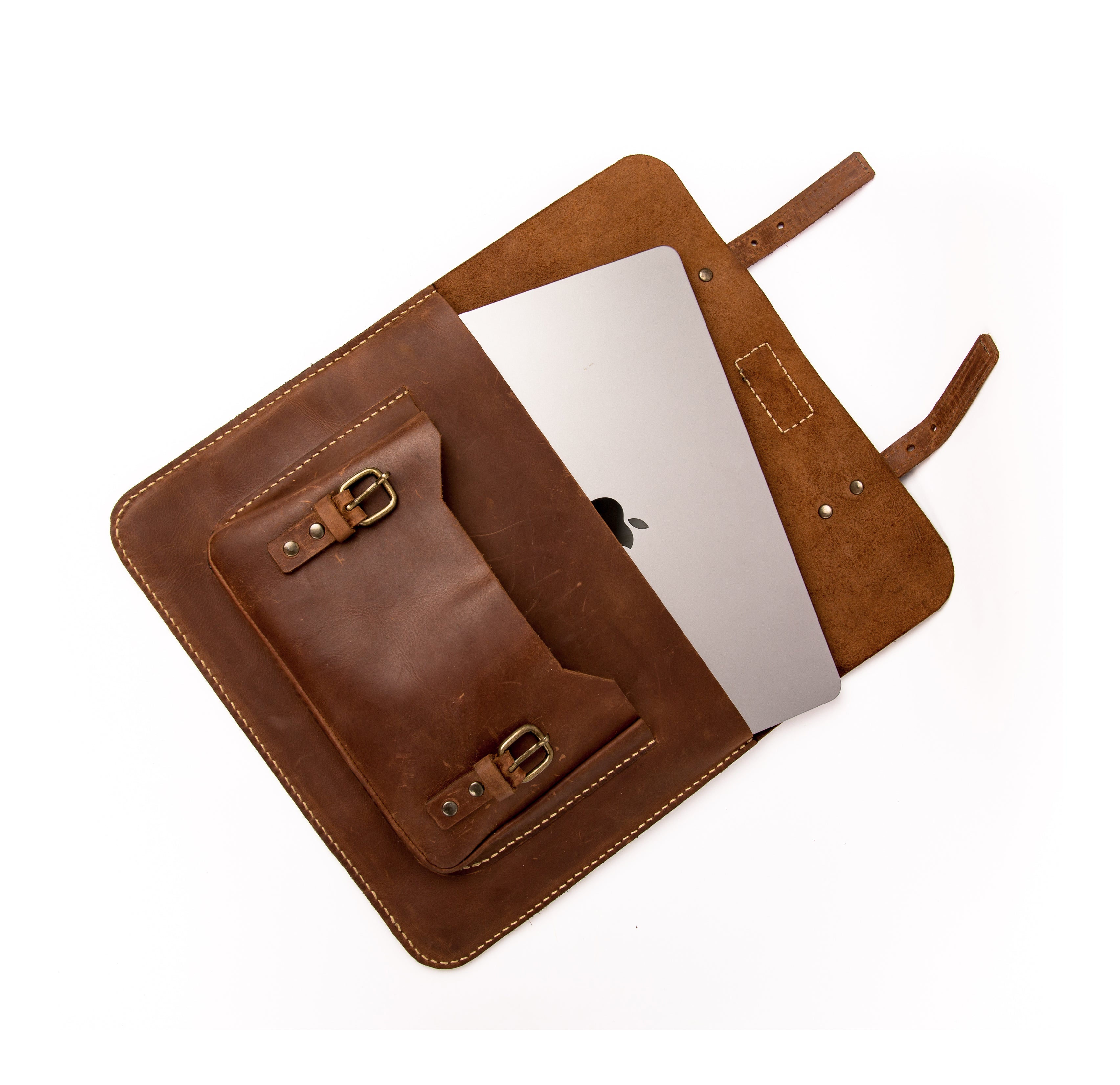 Rustic Slim Laptop Case . Brown