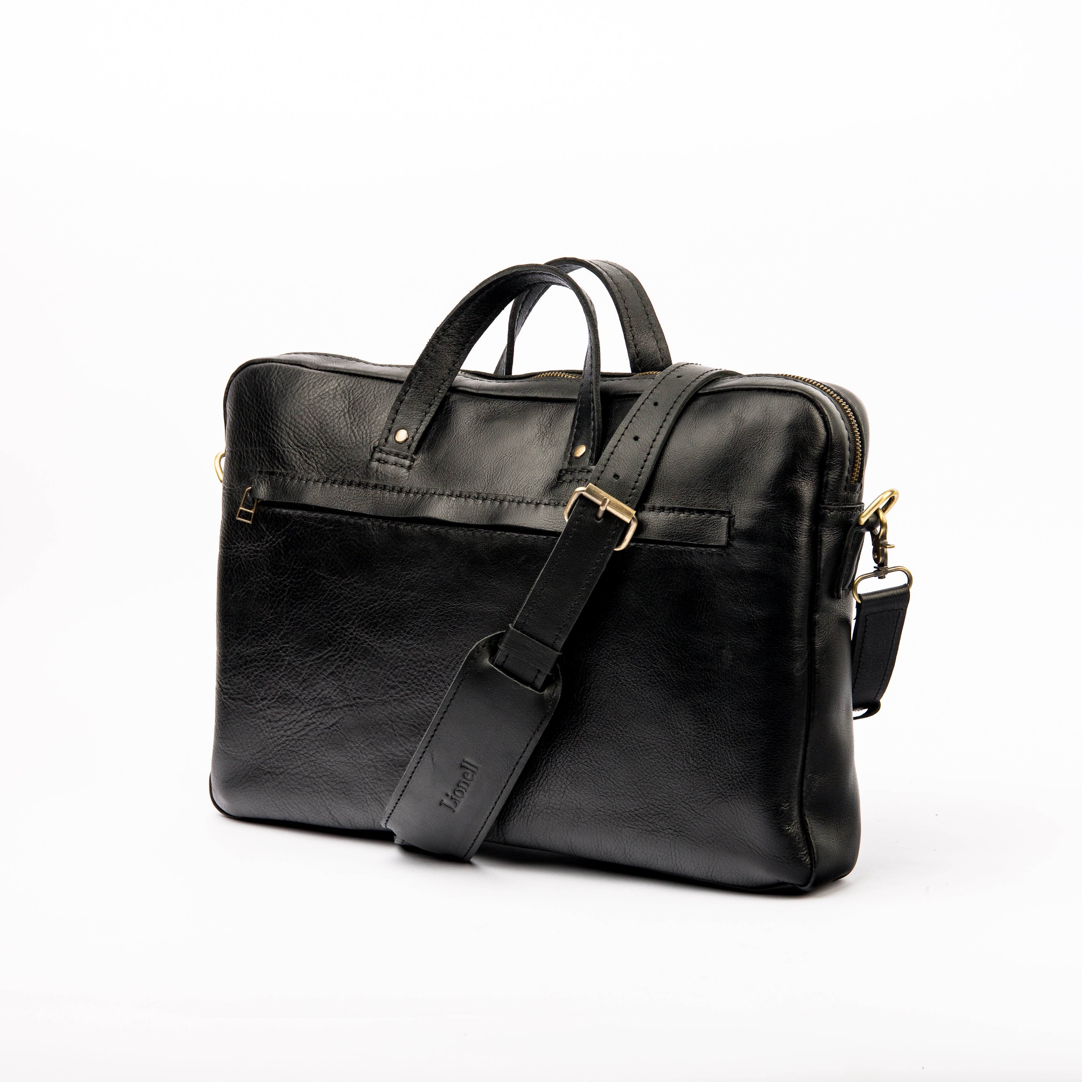 The Noir pebbled Laptop Bag