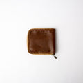 Zippered Bi-fold Wallet . Dark Brown