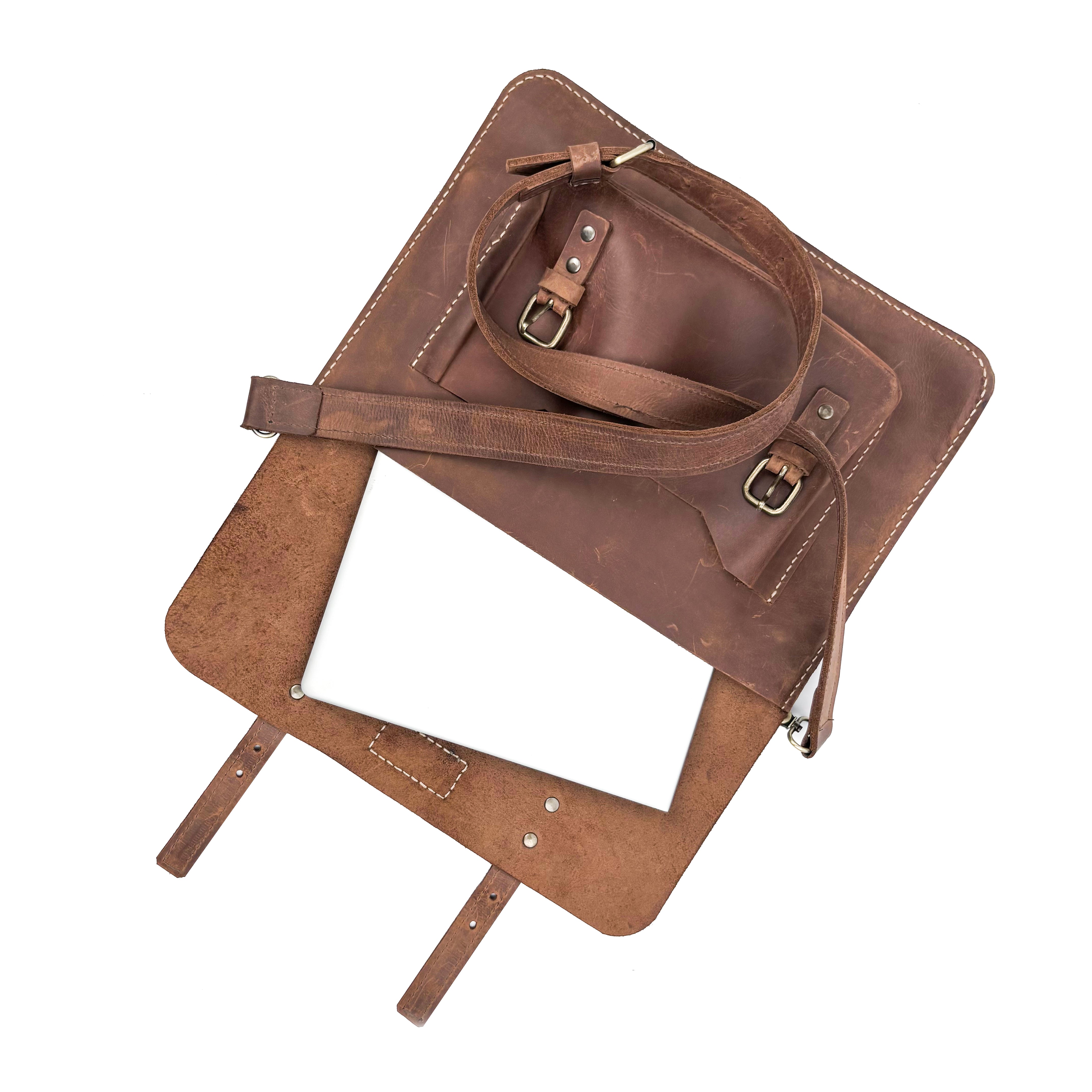 Rustic Slim Laptop Case . Brown