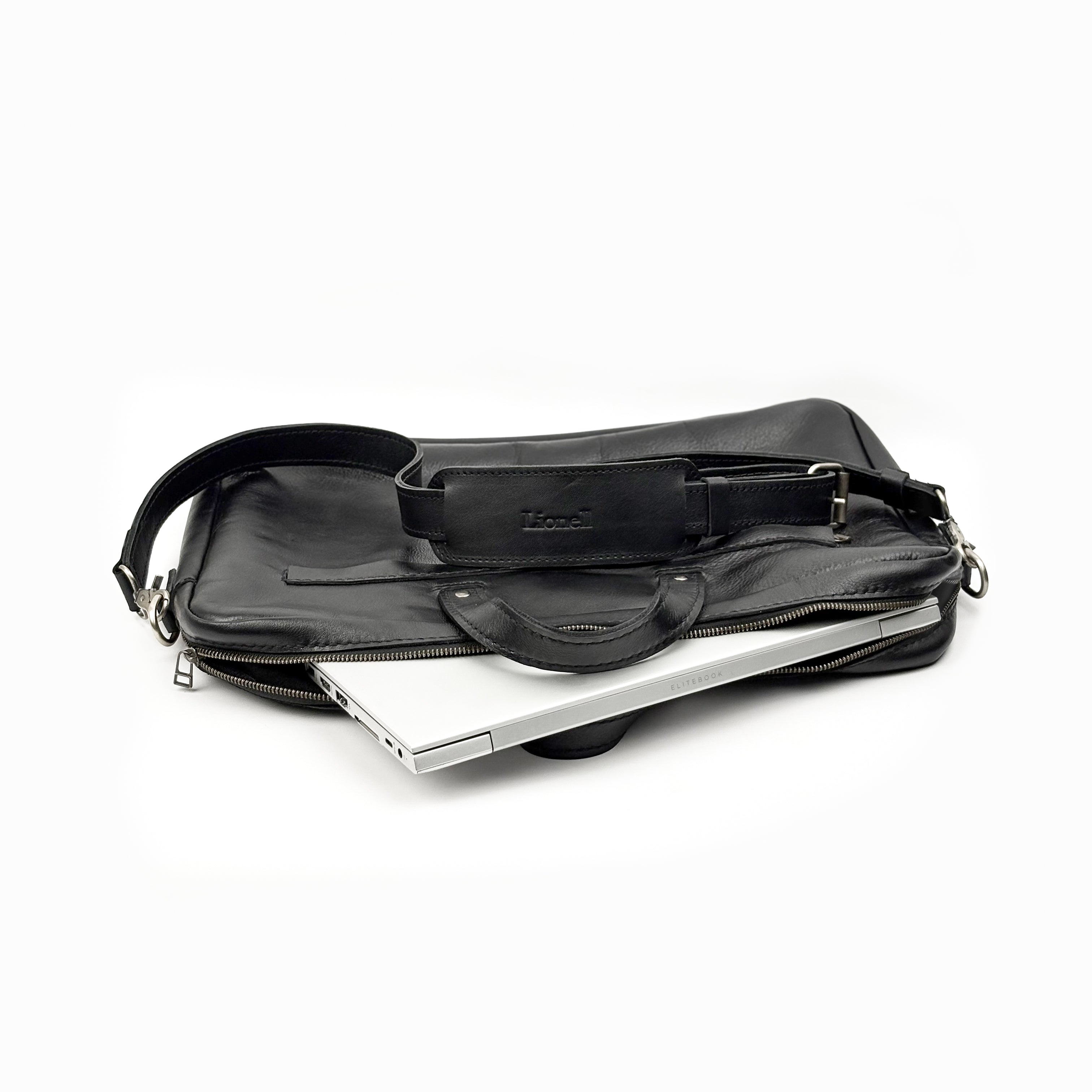 The Noir pebbled Laptop Bag
