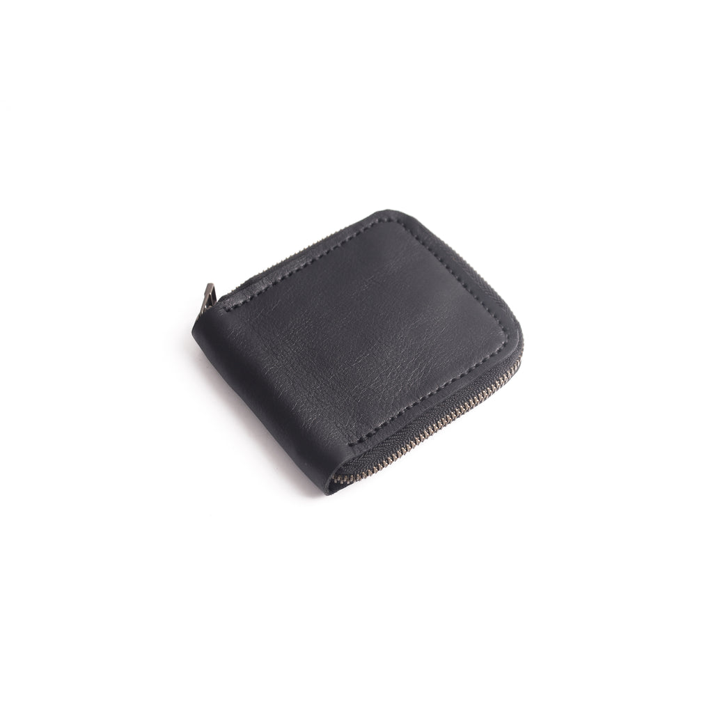 Noir pebble Zippered Bi-fold Wallet