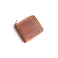 Zippered Bi-fold Wallet . Brown