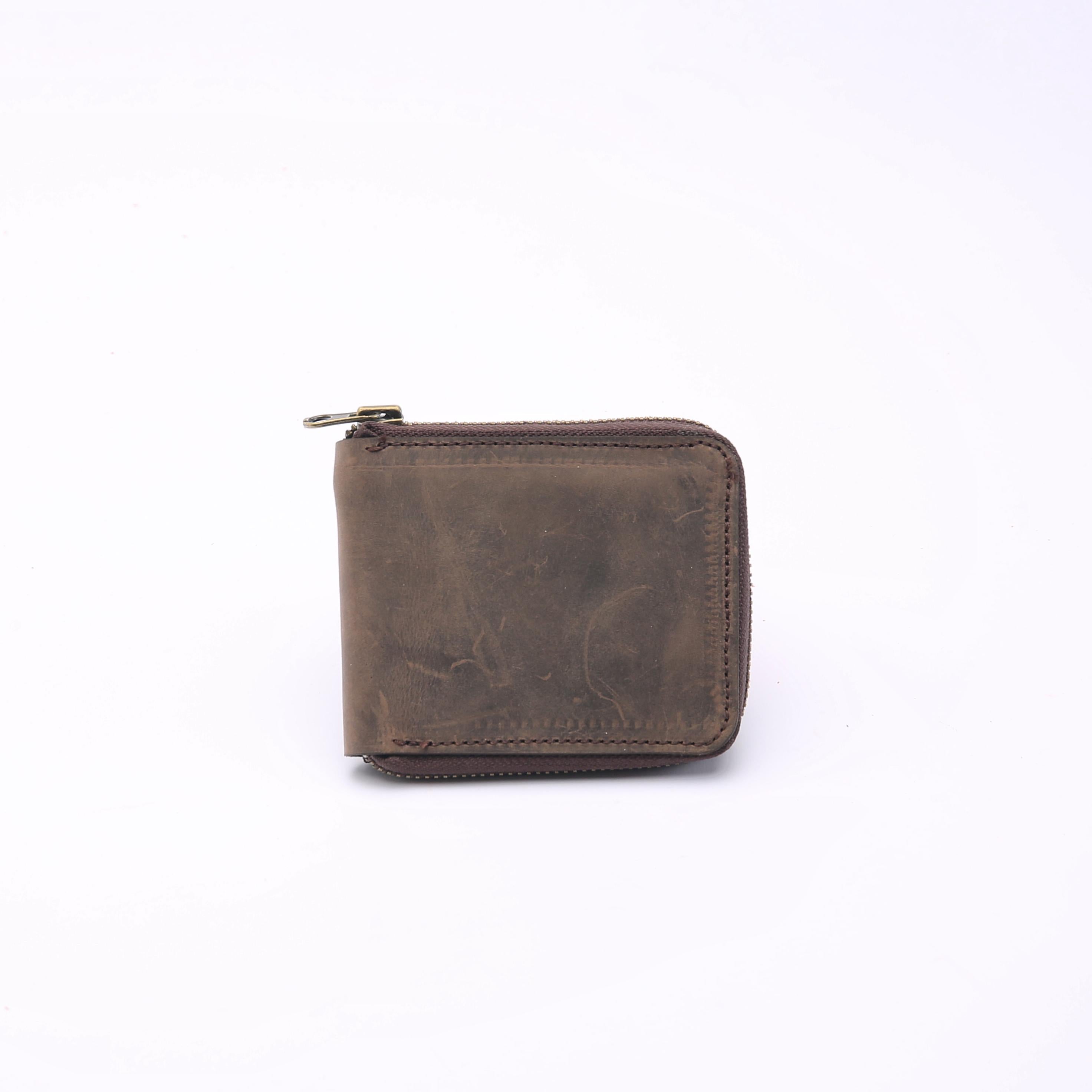 Zippered Bi-fold Wallet . Ebony