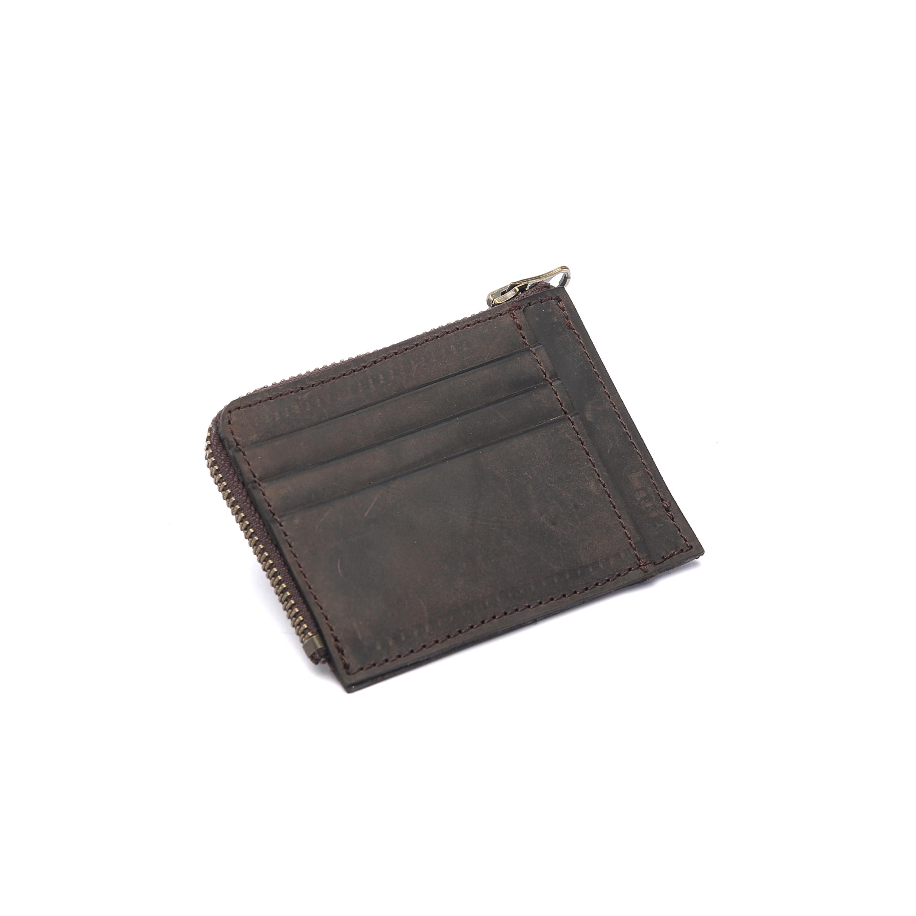 Zippered Card Holder . Ebony