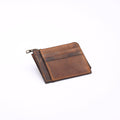 Zippered Card Holder . Brown