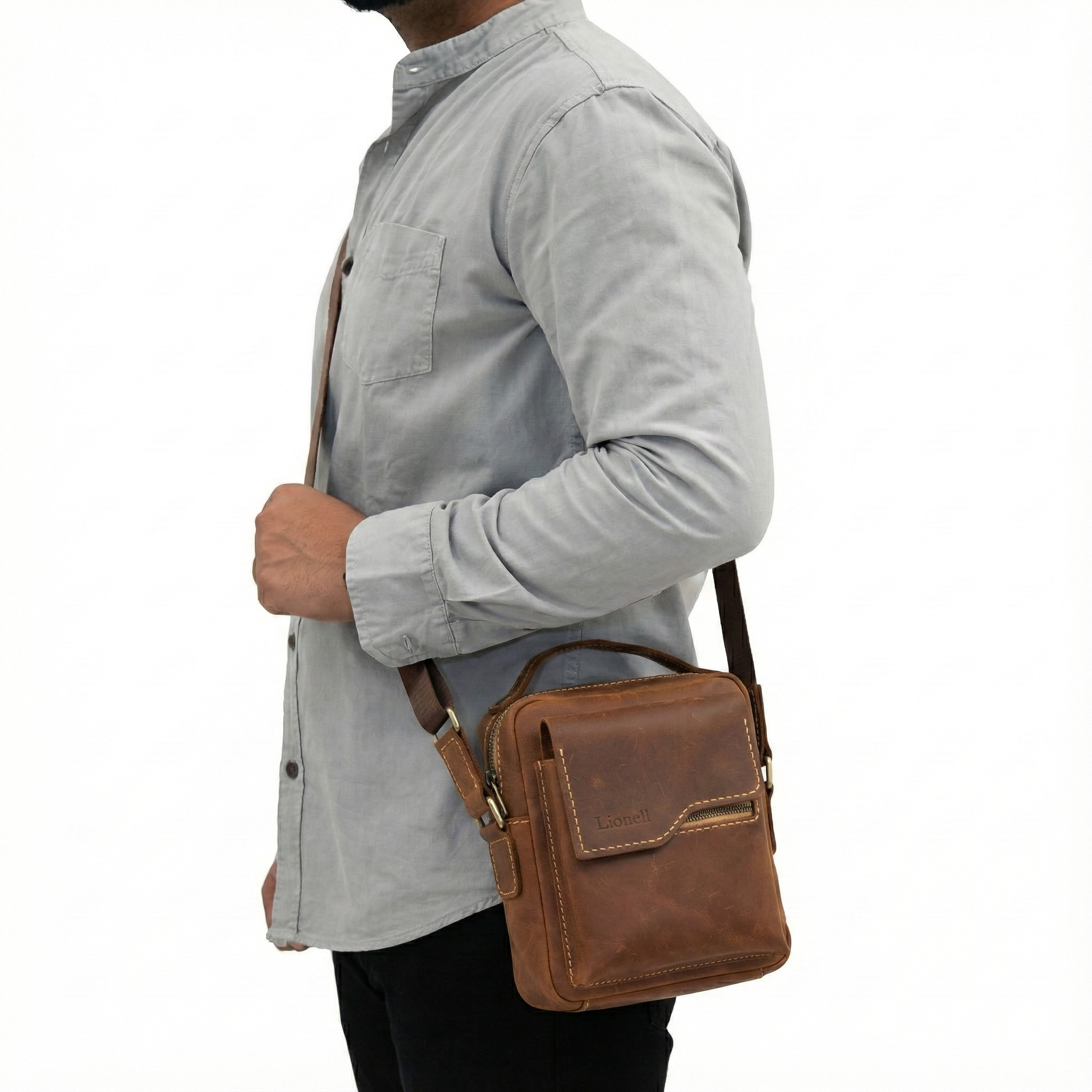 Cross Bag . Brown