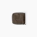 Closed view of Secure zip-around handmade leather grey wallet- Lionell.