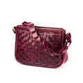 Front view of Lionell handmade Jadal Weave leather bag in burgundy color
